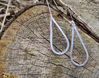 Sterling silver hoop earrings, dangly drop earrings, textured silver, hammered silver hoops, large silver hoops, boho hoops, chunky hoops