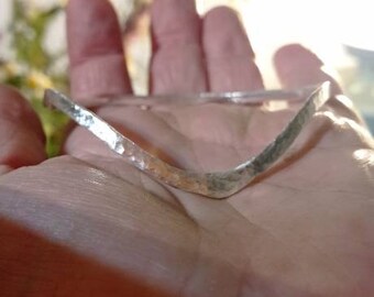 Hammered silver bangle, Hammered silver bracelet. Handmade sterling silver bracelet, Handcrafted silver, Wonky silver bangle, silver jewelry