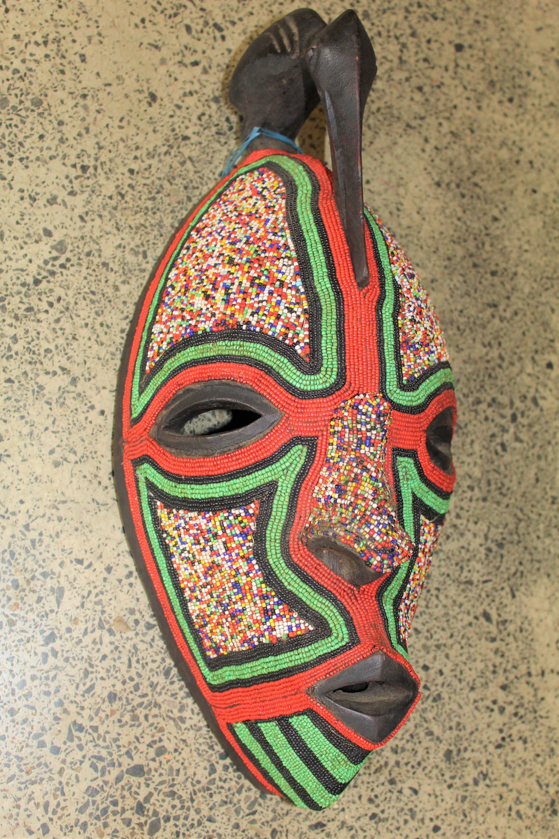 Vintage African Mask Masterpiece /beaded Sese Wood African Etsy