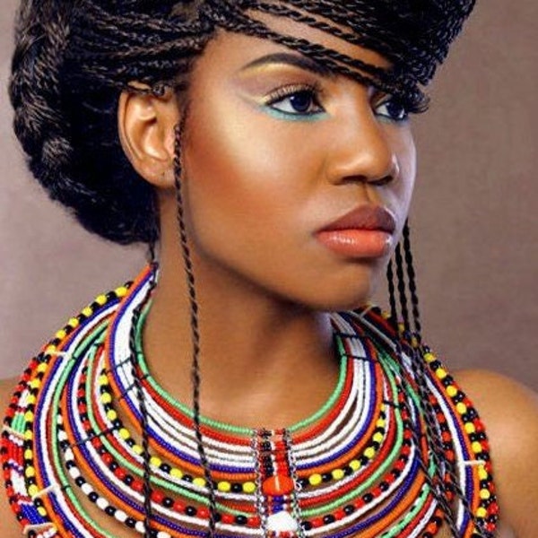 Colliers de perles Masaï superposés / bijoux africains / cadeaux pour elle