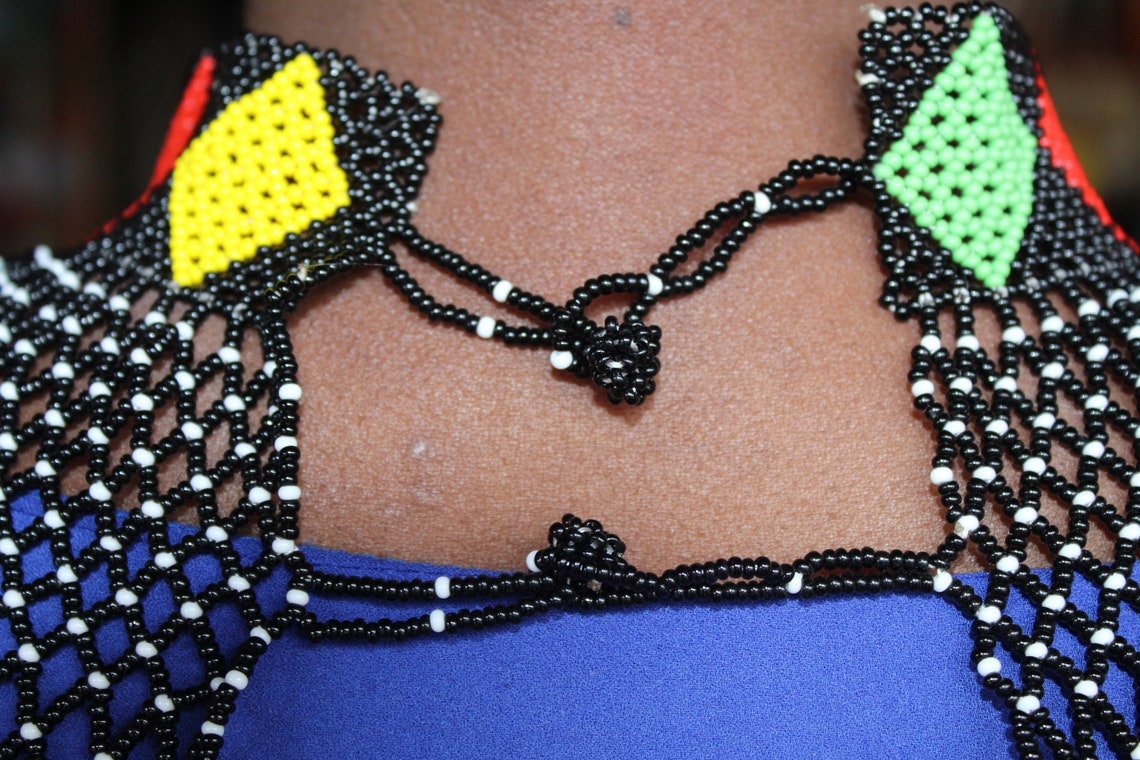 Beaded South African Zulu Traditional Wedding Bridal Necklace - Etsy