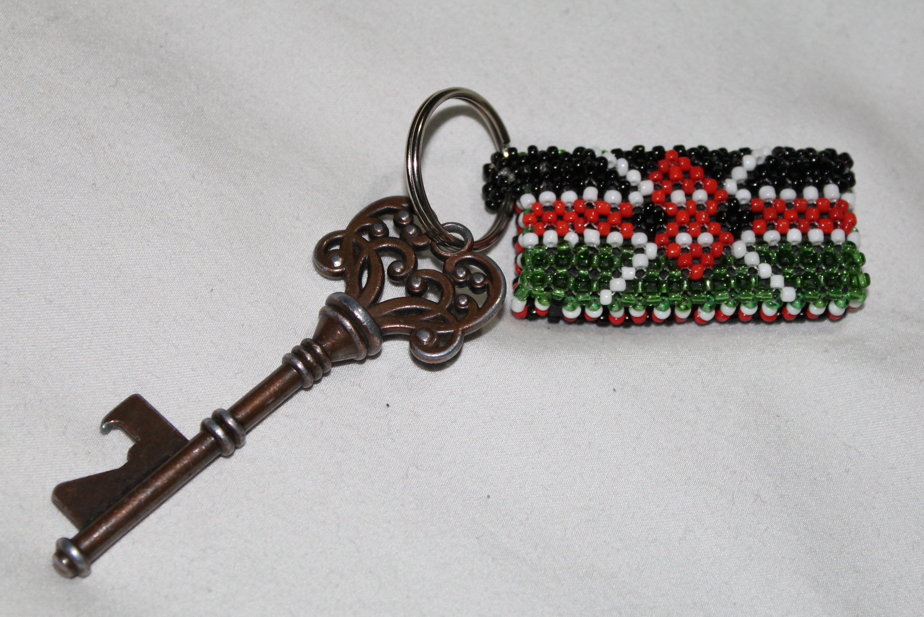 Kenya Flag Beaded Keychain / Keyring Etsy UK