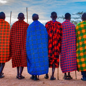 A Selection of Masai Ethnic Safari Shuka Throw Blankets (Plaids & Stripes)