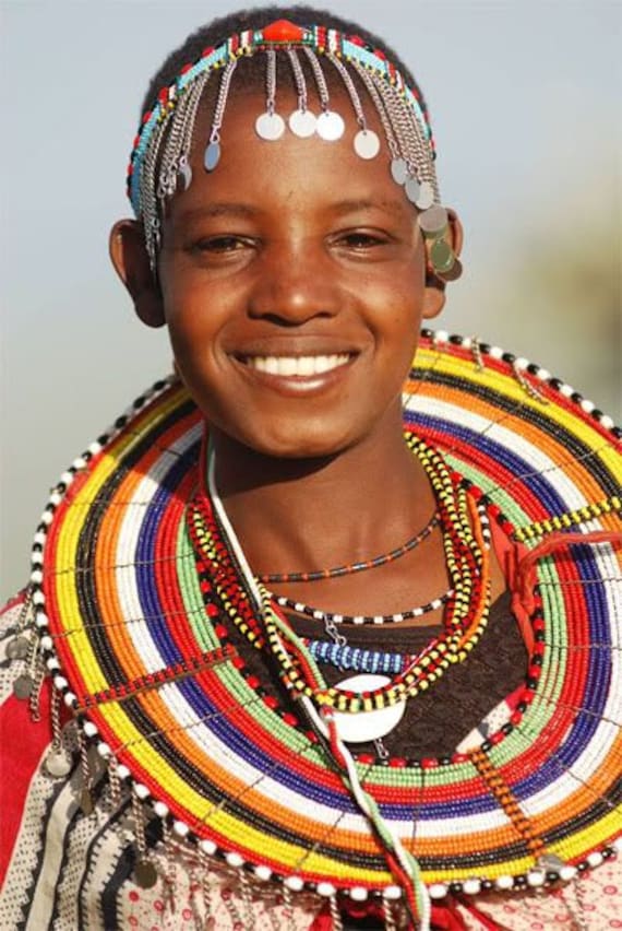 DIY Maasai dress with accessories.