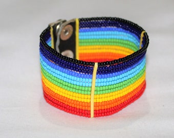 Multicolore / Rainbow Colors Bracelet perlé unisexe / LGTB Couleurs Bracelet perlé