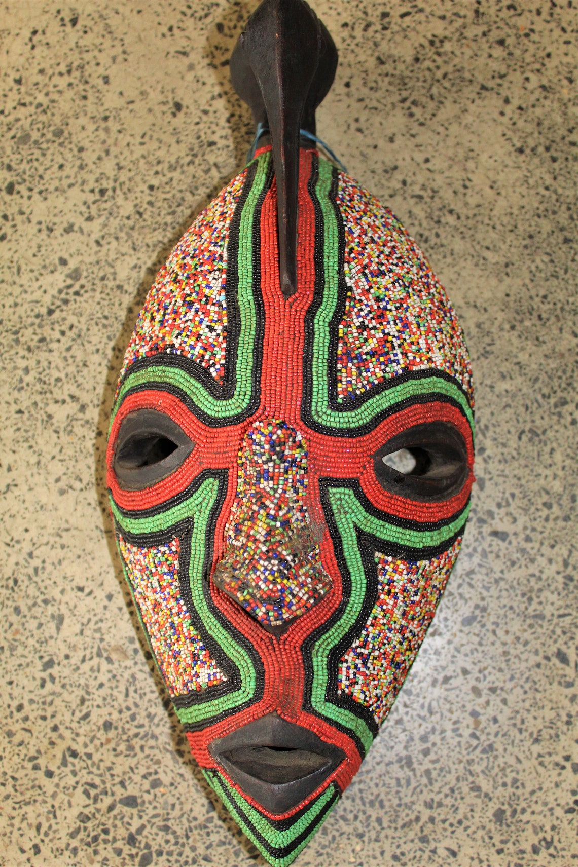 Vintage African Mask Masterpiece /beaded Sese Wood African Etsy