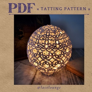 PDF Shuttle Tatting Pattern, Tatting Tutorial, Tatting decor, Step by step pattern, xmas gift, Lamp