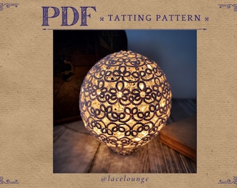 PDF Shuttle Tatting Pattern, Tatting Tutorial, Tatting decor, Step by step pattern, xmas gift, Lamp