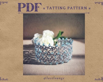 PDF Shuttle Tatting Pattern, Instant Digital Download, Tattind bracelet pattern, Beaded bracelet