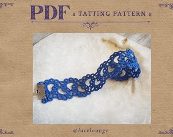 PDF Shuttle Tatting Pattern, Tatting Tutorial, Tatting bracelet pattern, Step by step tutorial.