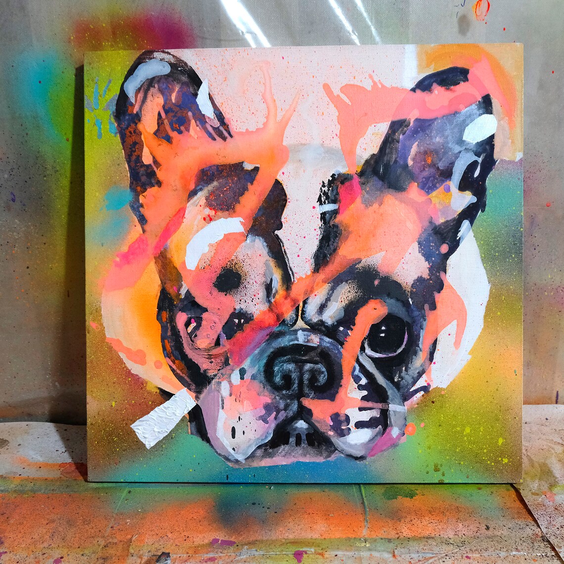 Acrylic dog painting Original artwork animals Pet portrait Etsy