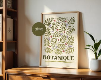 Ilustración botánica — Ilustración retro de plantas — Arte mural natural — Póster floral vintage