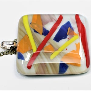 Colorful Fused Glass Pendant