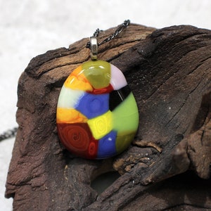 Colorful Murrine Fused Glass Pendant