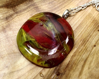 Colorful Fused Glass Pendant