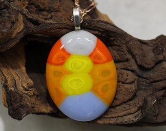 Colorful Murrine Fused Glass Pendant