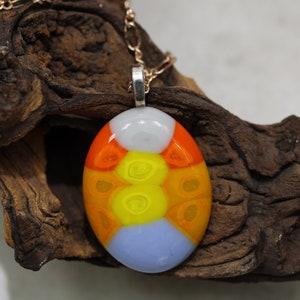 Colorful Murrine Fused Glass Pendant