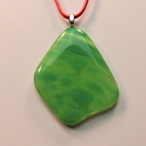 Translucent Green Fused Glass Pendant