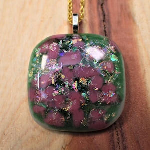 Colorful Dichroic Fused Glass Pendant