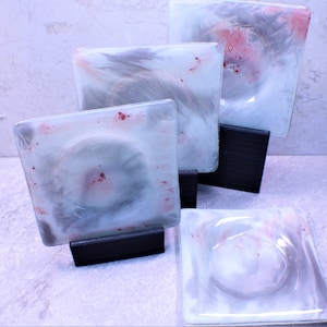 Beautiful Fused Glass Coasters, Cosmic Swirl Coasters, Ensemble de 4