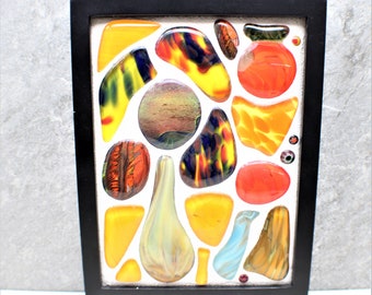 Fused Glass Mosaic Art (A Night on the Town with Pet Seal), Colorful Home Decor