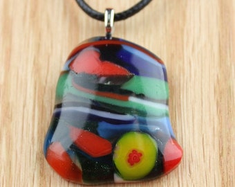 Colorful Fused Glass Pendant