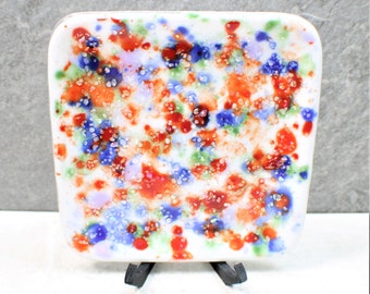Colorful Fused Glass Decorative Plate
