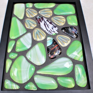 Fused Glass Mosaic Art (She Swims Gracefully in Solitude), Colorful Home Decor