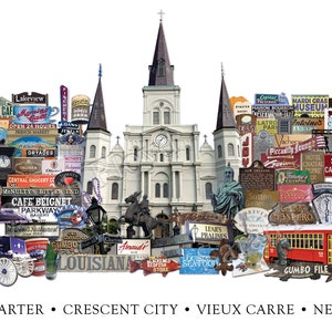 New Orleans PhotoMontage - New Orleans Photography - New Orleans Photo - French Quarter - Jackson Square