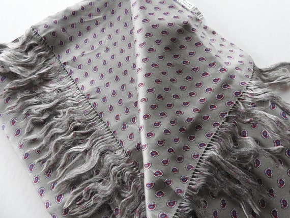 90s  Men's  Silk  SCARF by B Altman and Co. Gray-… - image 4