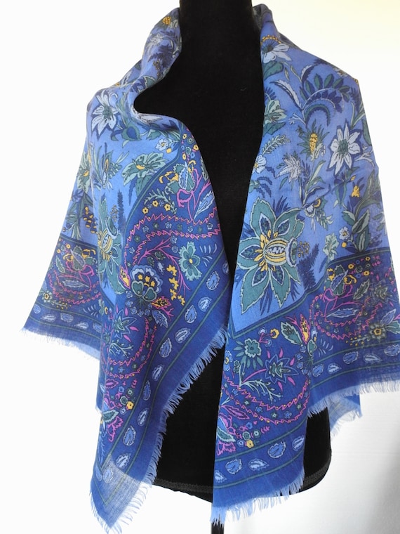 Large Paisley Pashmina Shawl Wrap Evening Scarf Long Wool Beige Ladies Shawl