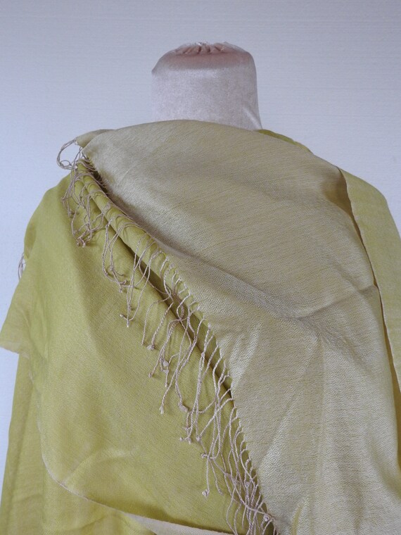 Vtg Large Ring Cashmere Shawl Pashmina Scarf Wrap… - image 3