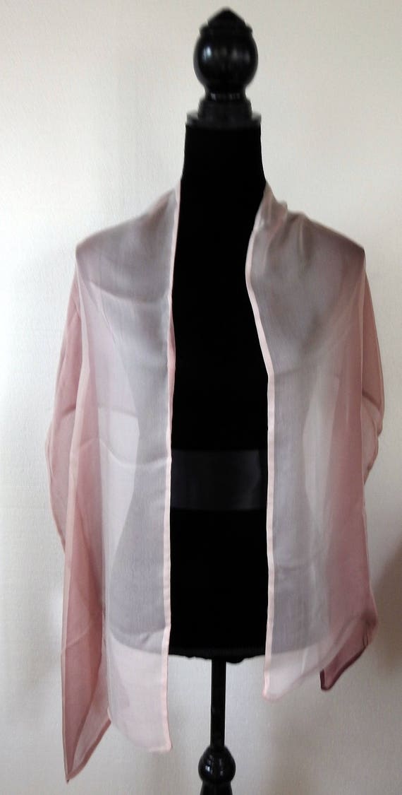 Vintage LONG Double Sheer Silk (Chiffon?) Wrap Sc… - image 7