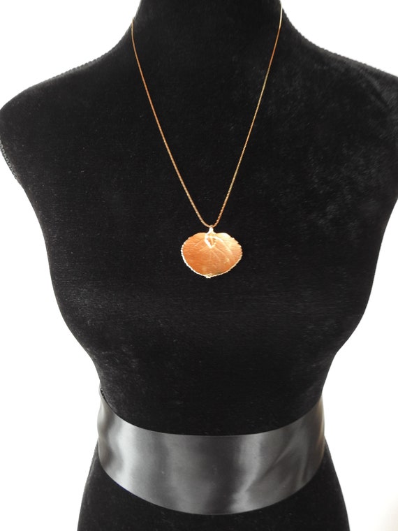 Beautiful ASPEN  Leaf Pendant Necklace Dipped in … - image 1