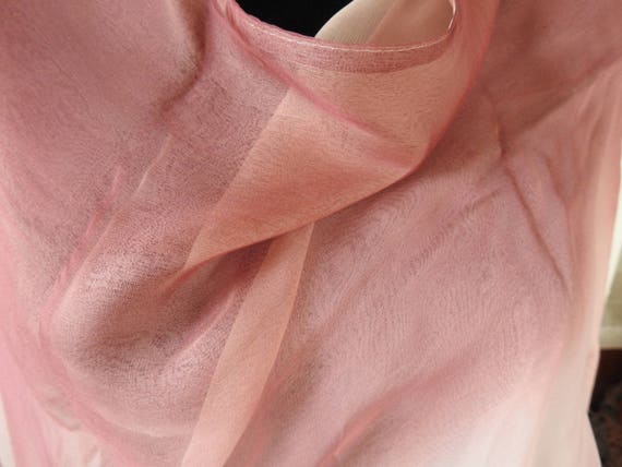 Vintage LONG Double Sheer Silk (Chiffon?) Wrap Sc… - image 3