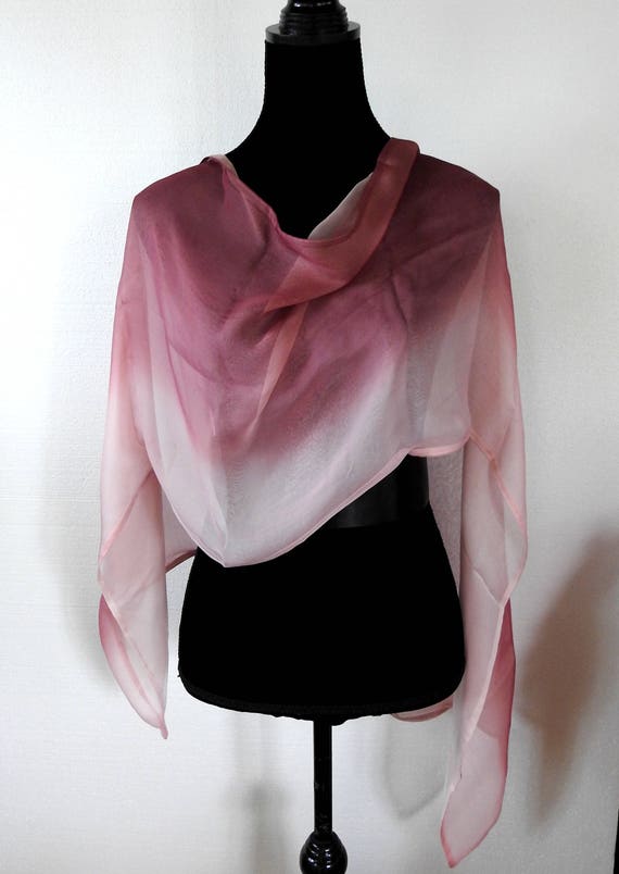 Vintage LONG Double Sheer Silk (Chiffon?) Wrap Sc… - image 2