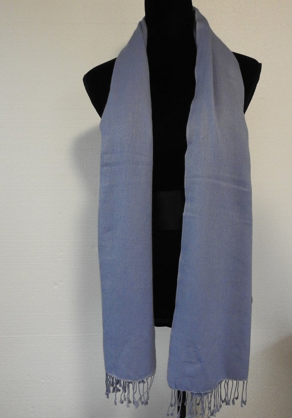 Vintage Very Fine Cashmere Silk Twill Shawl Scarf… - image 3