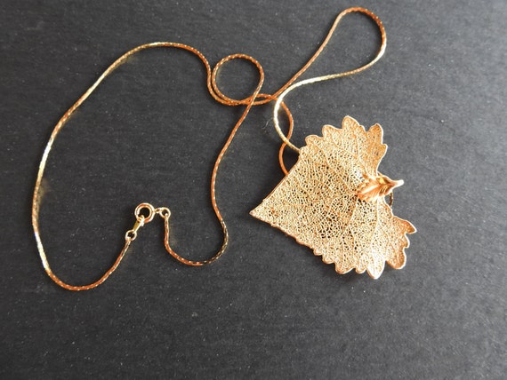 Beautiful ASPEN  COTTONWOOD  Leaf Pendant Necklac… - image 2