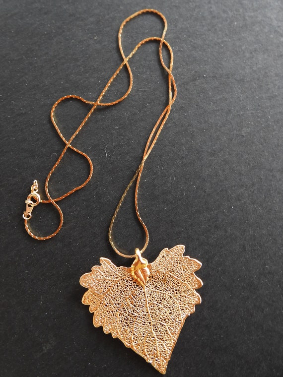 Beautiful ASPEN  COTTONWOOD  Leaf Pendant Necklac… - image 1