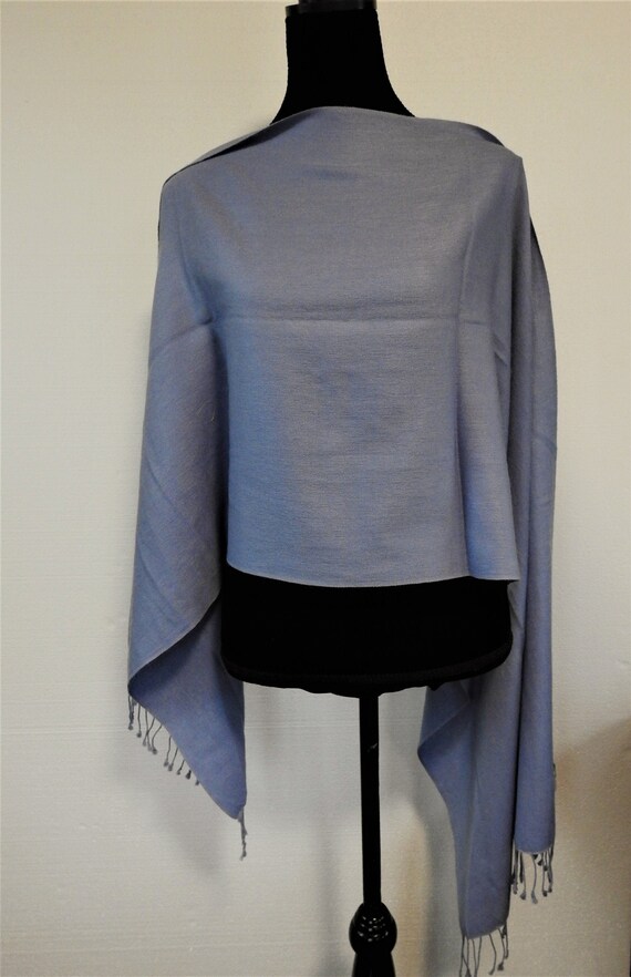 Vintage Very Fine Cashmere Silk Twill Shawl Scarf… - image 1