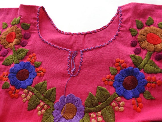 Mexican Huipil Blouse Blusa Handwoven Embroidered… - image 6
