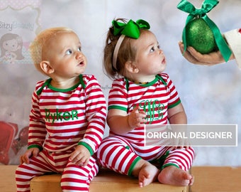 personalized christmas pajamas embroidered personalized pajama boy or girl red and white stripes full piece infant pajama baby - Etsy Christmas Pajamas personalized christmas pajamas embroidered personalized pajama boy or girl red and white stripes full piece infant pajama baby - Etsy Christmas Pajamas