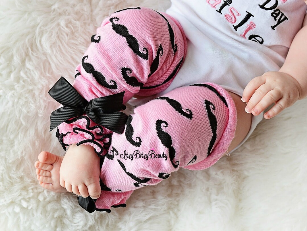 Pink Mustache Leg Warmers Fathers Day Girls Bottoms Etsy