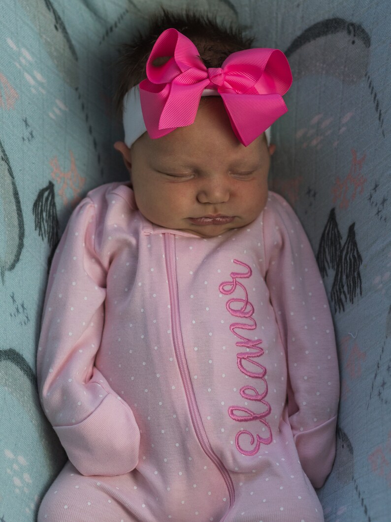 Light Pink Dots Newborn Footie Purple Coming Home Outfit Etsy