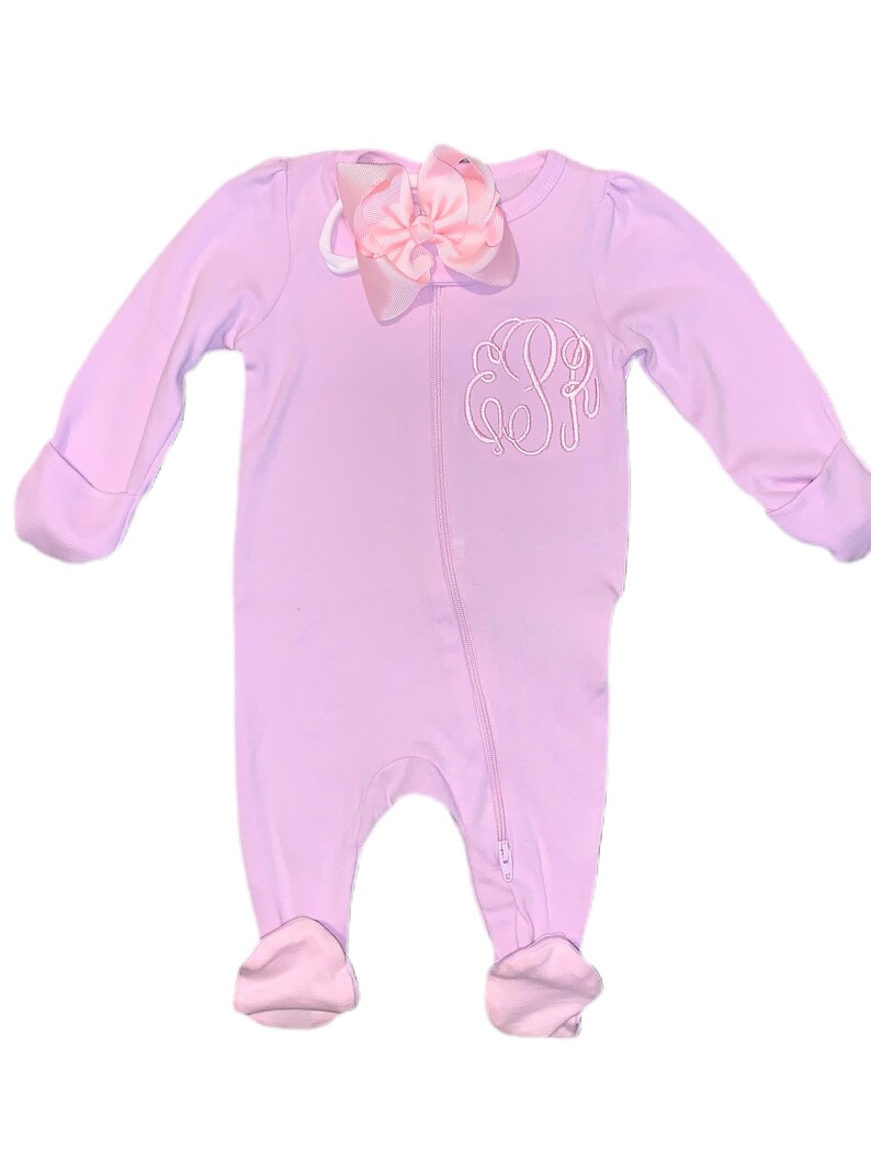 Light Pink Dots Newborn Footie Purple Coming Home Outfit Etsy