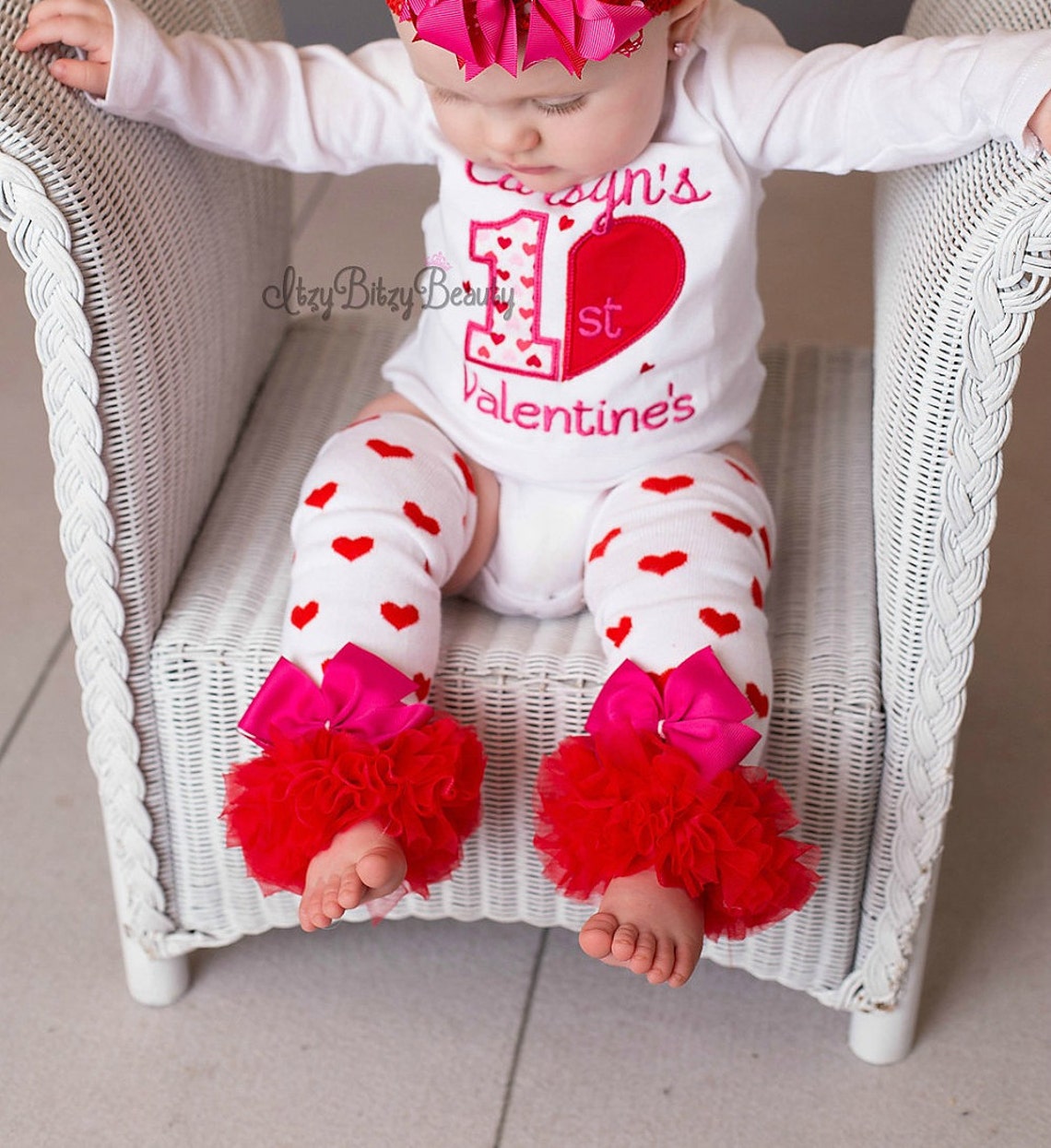 Valentines Day Heart Leg Warmers Girls Red and White Chiffon Etsy
