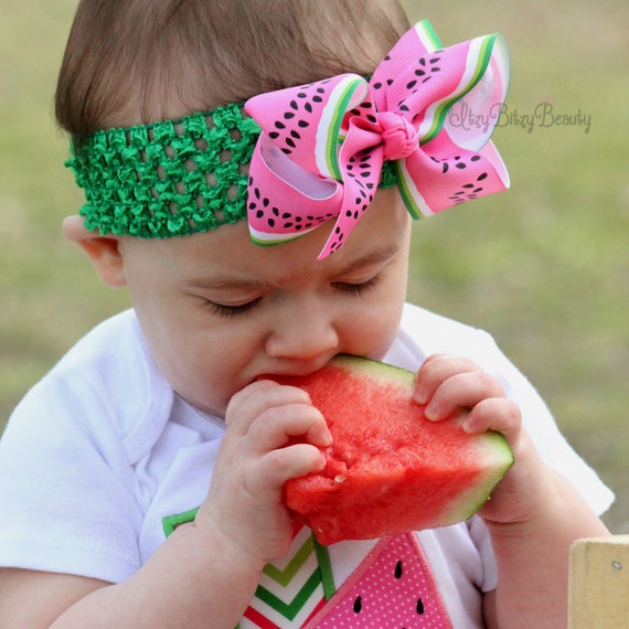 Mommy and Me Set Watermelon Bow Watermelon Headband Watermelon Earrings Watermelon Clip Watermelon Hair Bow