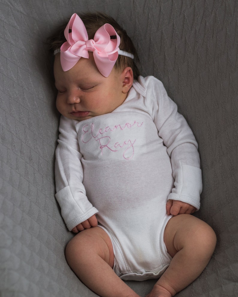 Newborn Girls Coming Home Outfit Hospital Hat Monogrammed Etsy