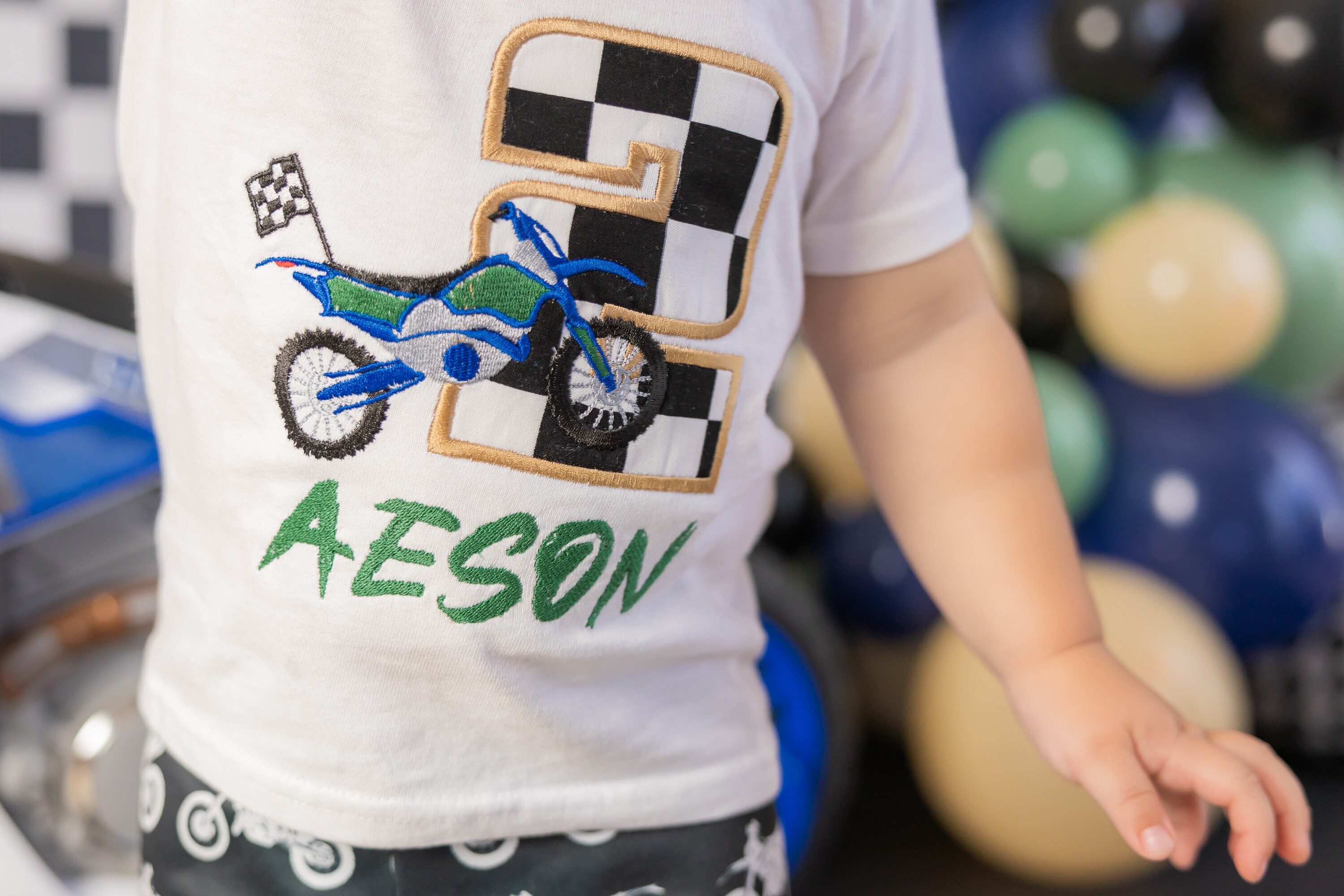 First Birthday Motocross Shirt - Two Fast - Dirt Bike - Embroidered - Braaap - Shirt Or Bodysuit - Personalized Custom Name