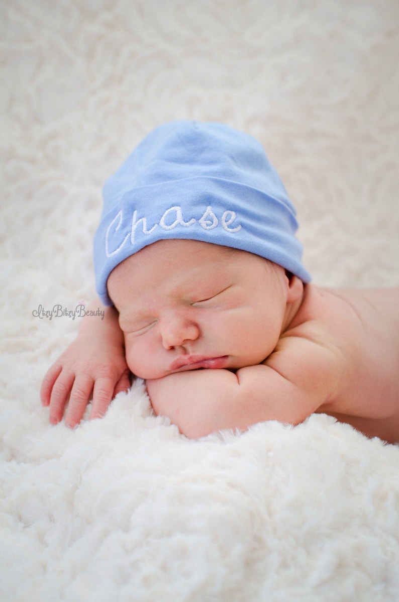 Newborn Boys Hospital Hat Hospital Outfit Monogrammed Hat Etsy